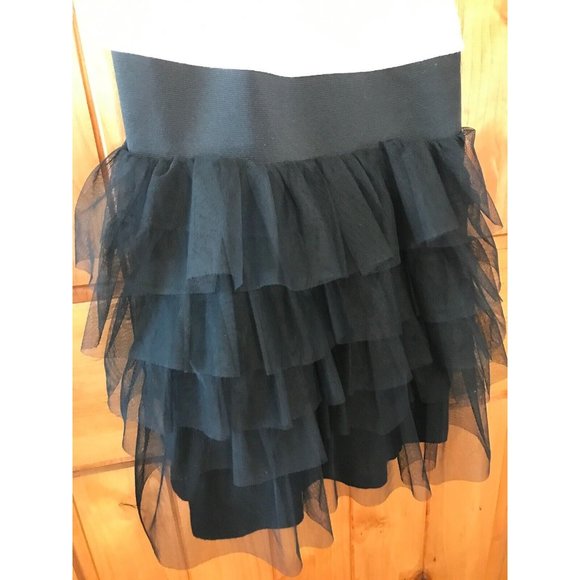 Miley Cyrus Dress Black Cream w/ Tulle Skirt Size Small Rayon Poly MAX AZURIA - Picture 2 of 7